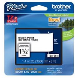 CINTA BROTHER TZe261 NEGRO-BLANCO PRINT TOUCH PT300/310B/330/530 36MM