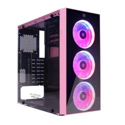 GABINETE BALAM RUSH DRAGONFLY ROSA GM320 ATX M-ATX M-ITX 4*VENT RGB