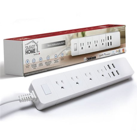MULTICONTACTO INTELIGENTE TECHZONE PUERTOS USB CARGA RÁPIDA 1.8 M