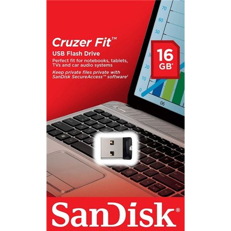 MEMORIA SANDISK 16GB USB CRUZER FIT MINI SDCZ33-016G-G35