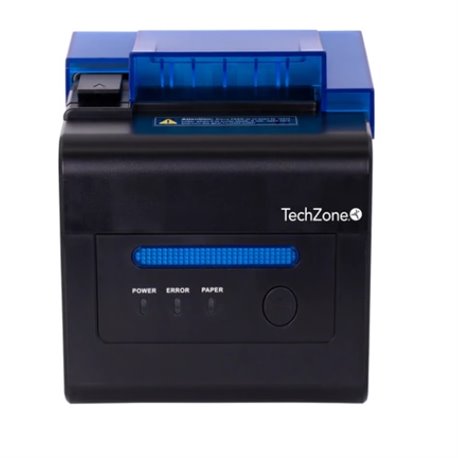 IMPRESORA TERMICA TECHZONE POS 80MM PARA COCINA  INTERFACE (USB + ethernet + RJ11)  300MM/S ALARMA DE LUZ Y SONIDO  QR