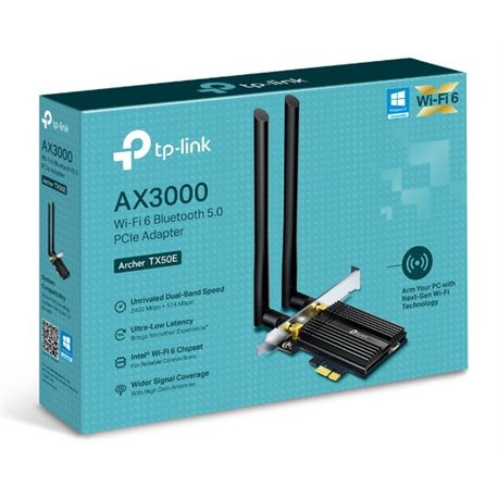 ADAPTADOR INALAMBRICO PCIe TP-LINK ARCHER TX50E WI-FI 6 AX3000 BLUETOOTH 5.0 COMPATIBLE SOLO CON Windows10 (64bit)