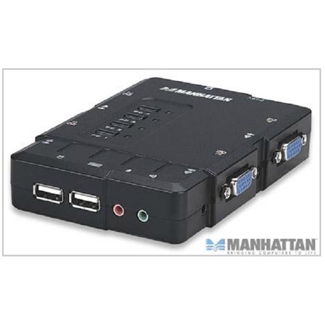KVM MANHATTAN USB 4:1 CON CABLES MAS AUDIO