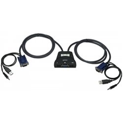 KVM DESKTOP MANHATTAN MINI USB 2:1 CON CABLES +AUDIO