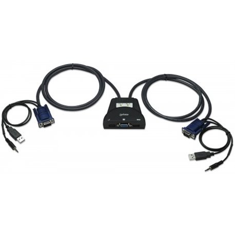KVM DESKTOP MANHATTAN MINI USB 2:1 CON CABLES +AUDIO