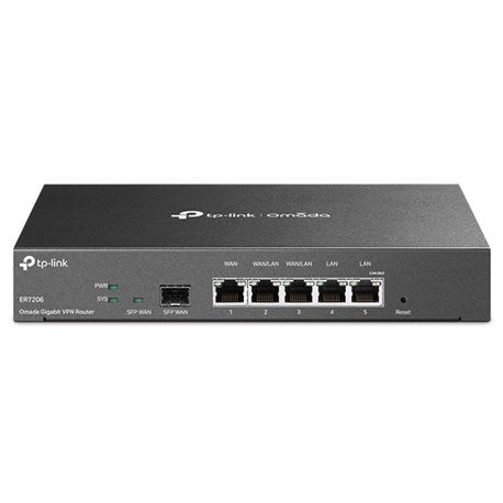 MULTI-WAN VPN ROUTER TP-LINK TL-ER7206 5 PTOS GIGABIT HASTA 4 PTOS WAN 1PTO SFP SAFESTREAM INTEGRADO OMADA SDN