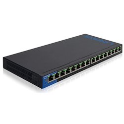SWITCH LINKSYS LGS116P 16 PUERTOS GIGABIT CON 8 PUERTOS PoE+ (802.3at  HASTA 80W EN PUERTOS 1-8) QOS