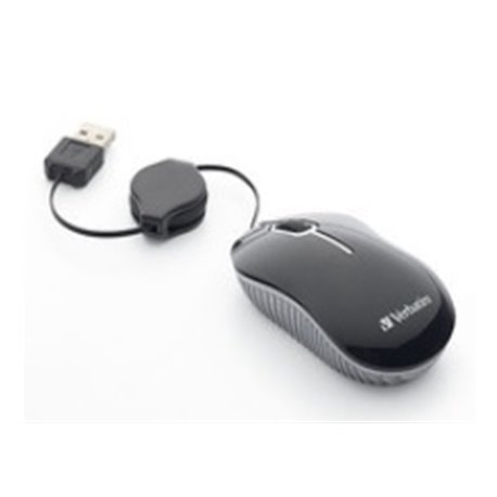 MINI MOUSE VERBATIM ALAMBRICO RETRACTIL TRAVEL VB98113 NEGRO USB