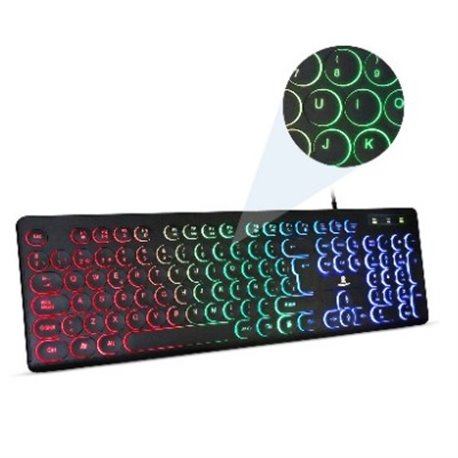 TECLADO BROBOTIX USB ILUMINADO NEGRO RETRO
