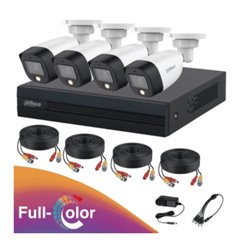 DAHUAFULLCOLORKIT KIT DE 4 CANALES FULL COLOR DE 2MP- DVR COOPER-I WIZSENSE CON IA H.265+ 4 CAMARAS FULL COLOR DE 2 MEGAPIXELES 