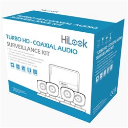 KIT DVR 4 CANALES TURBOHD 1080P LITE  AUDIO POR COAXITRON 4 CAMARAS BULLET POLICARBONATO  CON MICROFONO INTEGRADO HILOOK