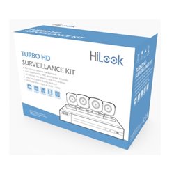 HILOOK BY HIKVISION  KIT DVR 4 CANALES TURBOHD 1080P 4 CAMARAS BULLET METALICAS /FUENTE DE PODER/ ACCESORIOS