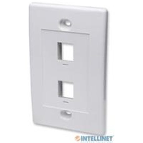 TAPA DE PARED INTELLINET FACEPLATE PLACA 2 PUERTOS BLANCO