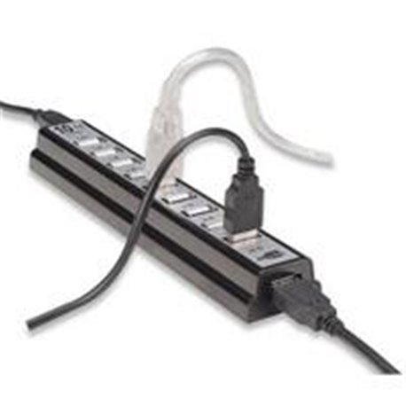 HUB USB V2.0 MANHATTAN DE ESCRITORIO 10 PTOS C/FUENTE DE ALIMENTACION
