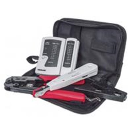 KIT DE HERRAMIENTAS INTELLINET PARA RED 4 PZS PINZA CRIMPEADORA, PONCHADORA, PELADOR DE CABLES, PROBADOR DE CABLES