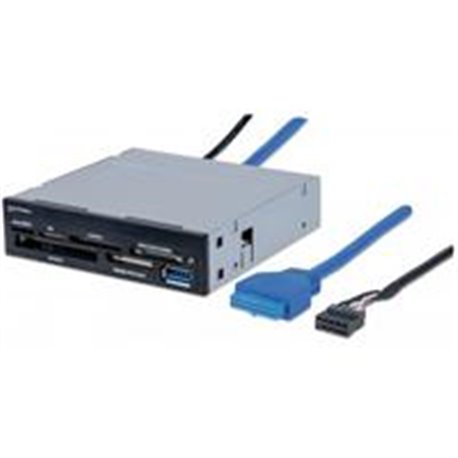 LECTOR Y GRABADOR MANHATTAN DE MULTI-TARJETAS USB 3.0 SUPER SPEED PARA BAHIA DE MONTAJE DE 3.5. 48 EN 1