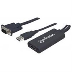 CONVERTIDOR MANHATTAN VGA A HDMI + AUDIO Y AC VIA USB