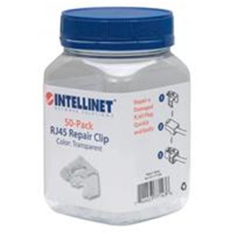 PLUG RJ45 CLIP REPUESTO INTELLINET BLANCO 50 PZAS