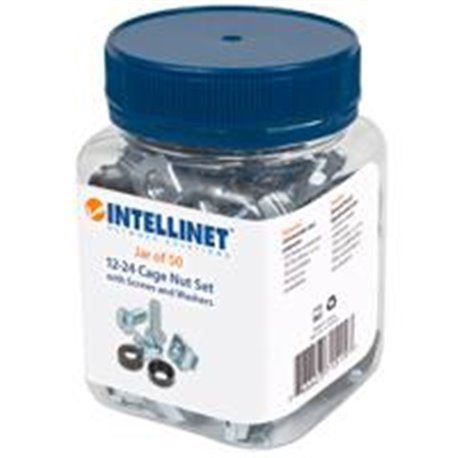 JUEGO DE TORNILLERIA INTELLINET PARA RACK Y GABINETE 19 (50 JUEGOS) BOTE