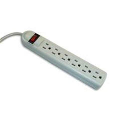 SUPRESOR DE PICOS 180J, 6 CONTACTOS, RESET SWITCH, CABLE DE 45 CM CALIBRE 16AWG