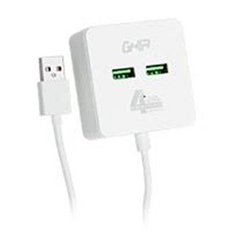 HUB USB 2.0 GHIA DE 4 PUERTOS / TRANSFERENCIA DE DATOS/ CABLE 1 METRO