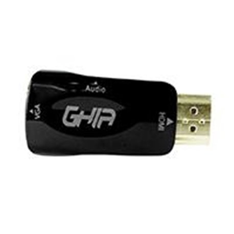 ADAPTADOR GHIA CONVERSOR DE VIDEO HDMI MACHO A VGA HEMBRA CON AUDIO