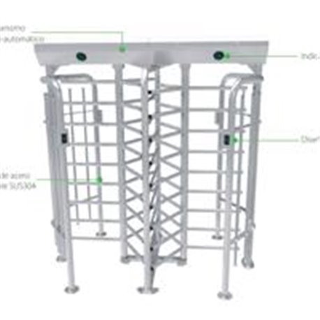TORNIQUETE DE CUERPO COMPLETO ZKTECO  FHT2322D / DOBLE CARRIL CON 3 BRAZOS A 120 GRADOS / ACERO INOXIDABLE / INCLUYE 4 LECTORES 