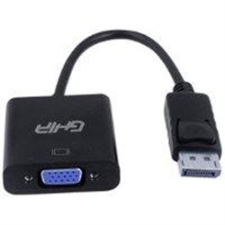 ADAPTADOR GHIA CONVERSOR DE VIDEO DISPLAYPORT MACHO A VGA HEMBRA