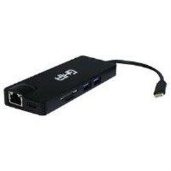 ADAPTADOR MULTIPUERTO GHIA USB 3.1, DE TIPO C, A HDMI/VGA/RJ45/USB/MICRO SD/ MEMORIA SD