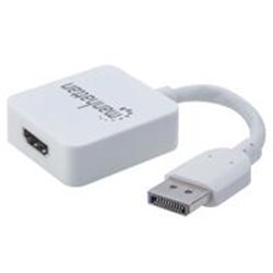 CONVERTIDOR VIDEO MANHATTAN HDMI H A DISPLAYPORT M 4K, CON CABLE, BLANCO