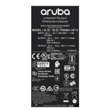 INYECTOR POE HPE ARUBA AP-POE-BTSR 1 PUERTO SMART RATE 802.3BT MIDSPAN DE 60W