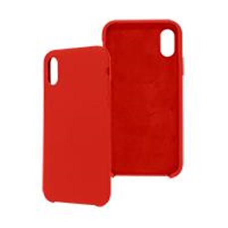 FUNDA GHIA DE SILICON COLOR ROJO CON MICA PARA IPHONE XS/X