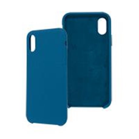 FUNDA GHIA DE SILICON COLOR AZUL CON MICA PARA IPHONE XS/X