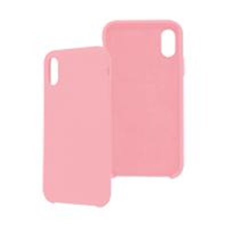 FUNDA GHIA DE SILICON COLOR ROSA CON MICA PARA IPHONE XS/X