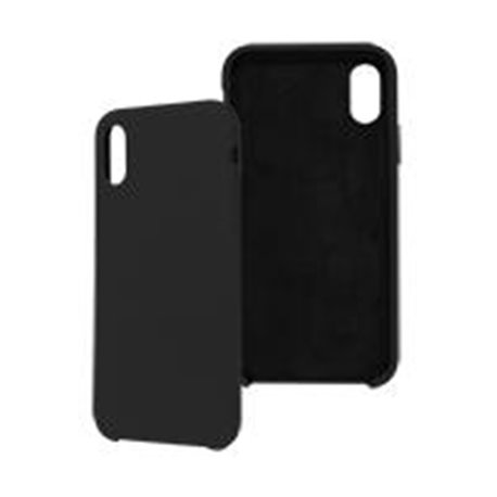 FUNDA GHIA DE SILICON COLOR NEGRO CON MICA PARA IPHONE XS MAX
