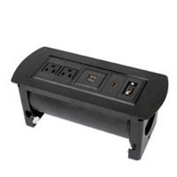 CAJA DE CONEXIóN PARA MESA, DOS TOMAS DE CORRIENTE, DOS PUERTOS DE CARGA USB-A, UNA CONEXIóN HDMI, UNA CONEXIóN VGA, CABLE DE AL