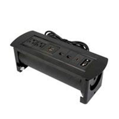 CAJA DE CONEXIóN PARA MESA, DOS TOMAS DE CORRIENTE, DOS PUERTOS DE CARGA USB-A, DOS CONEXIONES DE RED RJ45, UNA CONEXIóN HDMI, U