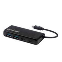 HUB USB-C MACHO A DOS USB-A HEMBRAS Y DOS USB-C HEMBRAS, VELOCIDAD DE TRANSFERENCIA DE 5GBPS