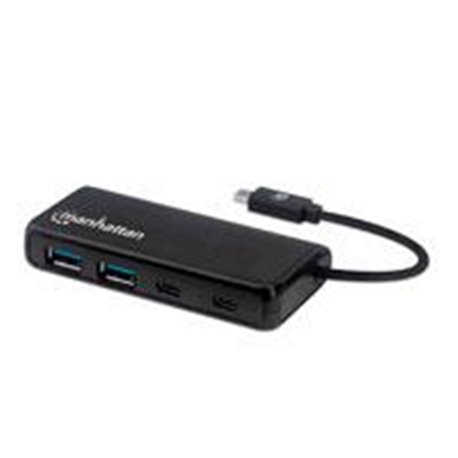 HUB USB-C MACHO A DOS USB-A HEMBRAS Y DOS USB-C HEMBRAS, VELOCIDAD DE TRANSFERENCIA DE 5GBPS