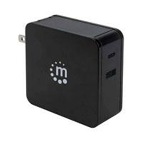 CARGADOR DE ENERGíA CON CONECTOR USB-C (HASTA 60 W) Y CON CONECTOR USB-A (HASTA 2.4 A), NEGRO