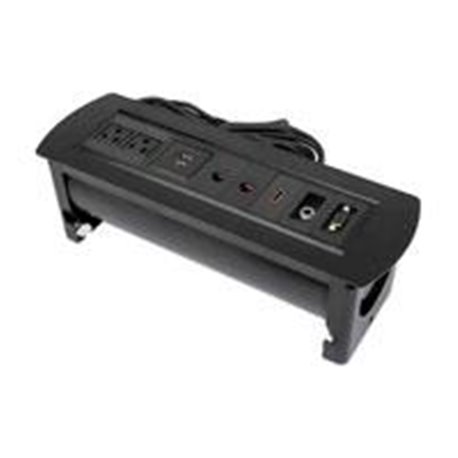 CAJA DE CONEXIóN PARA MESA, DOS TOMAS DE CORRIENTE, DOS PUERTOS DE CARGA USB-A, DOS CONEXIONES DE RED RJ45, UNA CONEXIóN HDMI, U