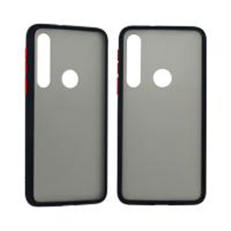 FUNDA GHIA HUMO SEMITRANSPARENTE/ BORDE NEGRO PARA MOTOROLA G8 PLAY