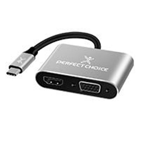 ADAPTADOR DE USB TIPO C A HDM1 / VGA PERFECT CHOICE