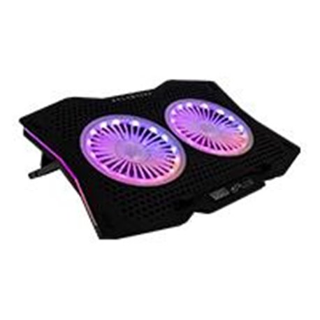 BASE ENFRIADORA GAMER BALAM RUSH/ PARA LAPTOP 15.6-17/RGB/2 VENTILADORES E ILUMINACION/EOLOX BSX10/COLOR NEGRO/BR-931304
