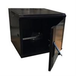 GABINETE PARA MURO WAM CON PUERTA DE CRISTAL TEMPLADO 19 U DE 9UR , DE ACERO ROLADO EN FRIO, 600 PROF, COLOR NEGRO, *NO INCLUYE 