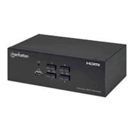 SWITCH KVM HDMI DE 4 PUERTOS PARA DOS MONITORES CONEXIONES HDMI PARA DOS MONITORES, 4K@30HZ, CONEXIONES USB, CONEXIONES DE AUDIO