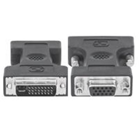 ADAPTADOR DVI-I A VGA MANHATTAN HD15 MACHO-HEMBRA