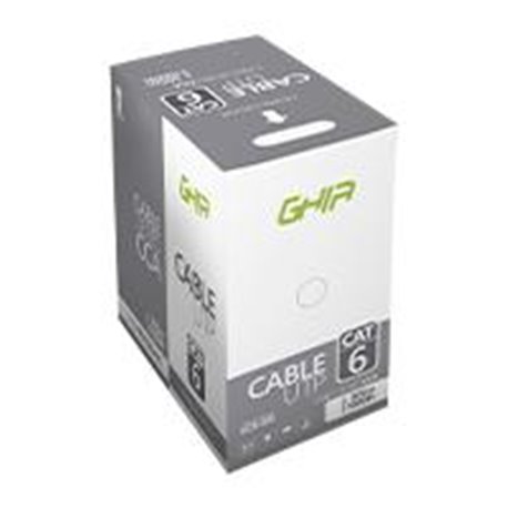 BOBINA DE CABLE MARCA GHIA CAT6 UTP CCA COLOR GRIS 23 AWG UTP 305M 1000FT CERTIFICACIN CE / ROHS
