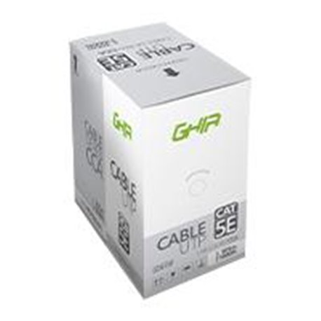 BOBINA DE CABLE MARCA GHIA CAT5E UTP CCA COLOR BLANCO 24 AWG 305M 1000FT CERTIFICACION CE / ROHS