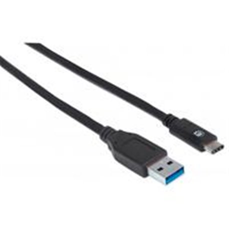 CABLE MANHATTAN USB 3.1, GEN 2, A MACHO/ C MACHO, 10 GBPS, 1 M, NEGRO